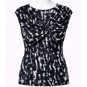 Mexx Patterned Black, White and Navy Top with Twist Front